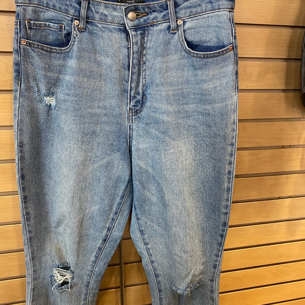 Prosperity Denim high waisted straight jeans.